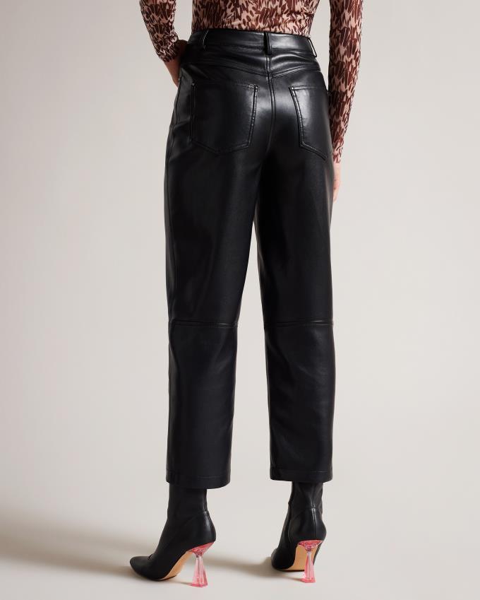 Pantalon Ted Baker Straight Leg Faux Leather Noir Femme | IWK-52929782